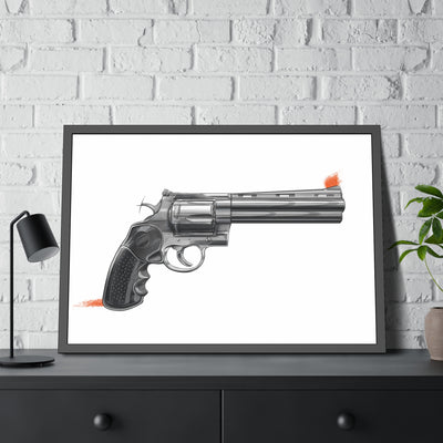 Stainless .44 Mag Revolver Painting - Just The Piece - Black Frame - Value Collection