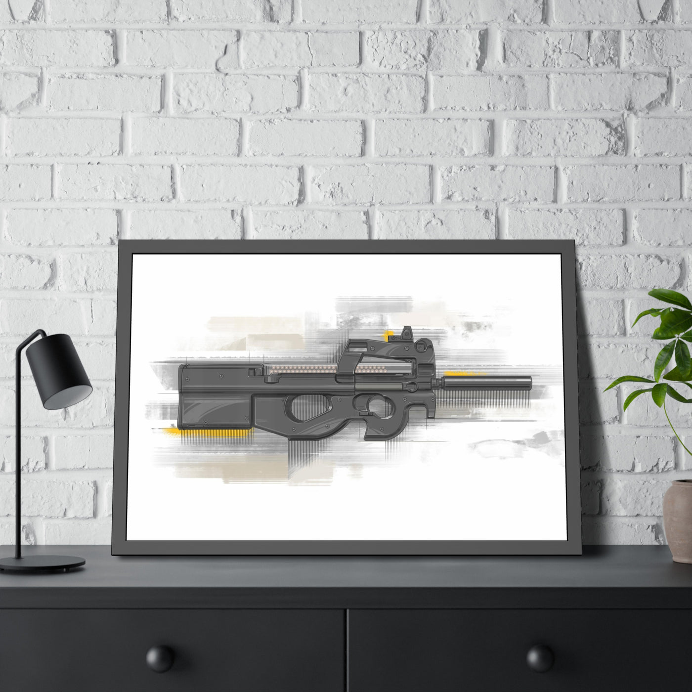 Secret Service Subgun - Bullpup 5.7x28mm Painting - Black Frame - Value Collection