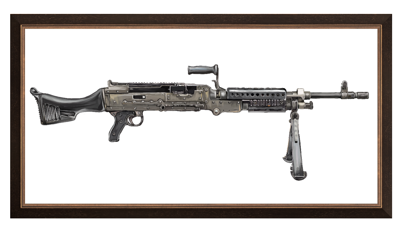 M240B - Belt Fed 7.62x51 Machine Gun Painting - Just The Piece