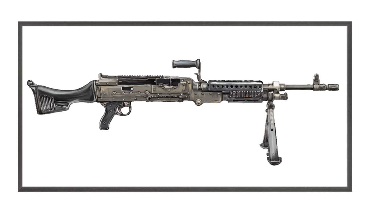 M240B - Belt Fed 7.62x51 Machine Gun Painting - Just The Piece