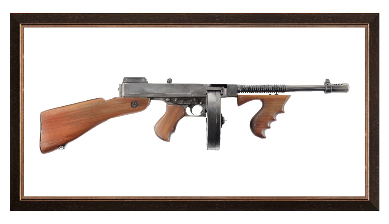 Machine Gun Artist The “OG” Mobster Machine Gun Painting - Just The Piece – Gun Art