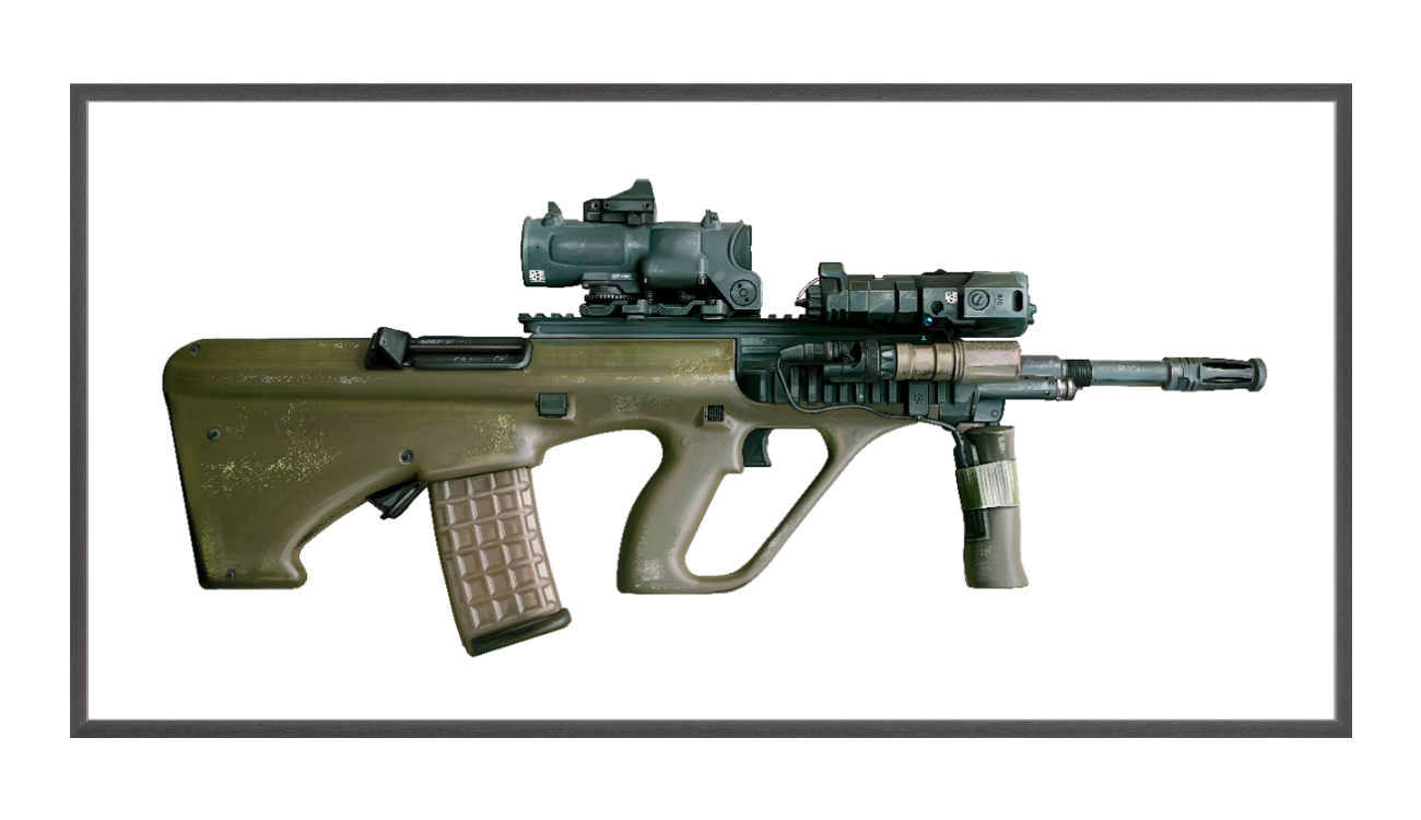 Universal Army Bullpup Rifle Painting - Just The Piece