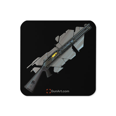 Special Ops Shotgun 12 Gauge Cork-back Coaster - Black Background