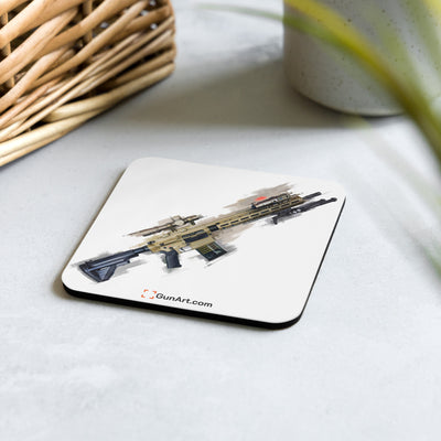 German 7.62x51mm AR10 Battle Rifle Cork-back Coaster