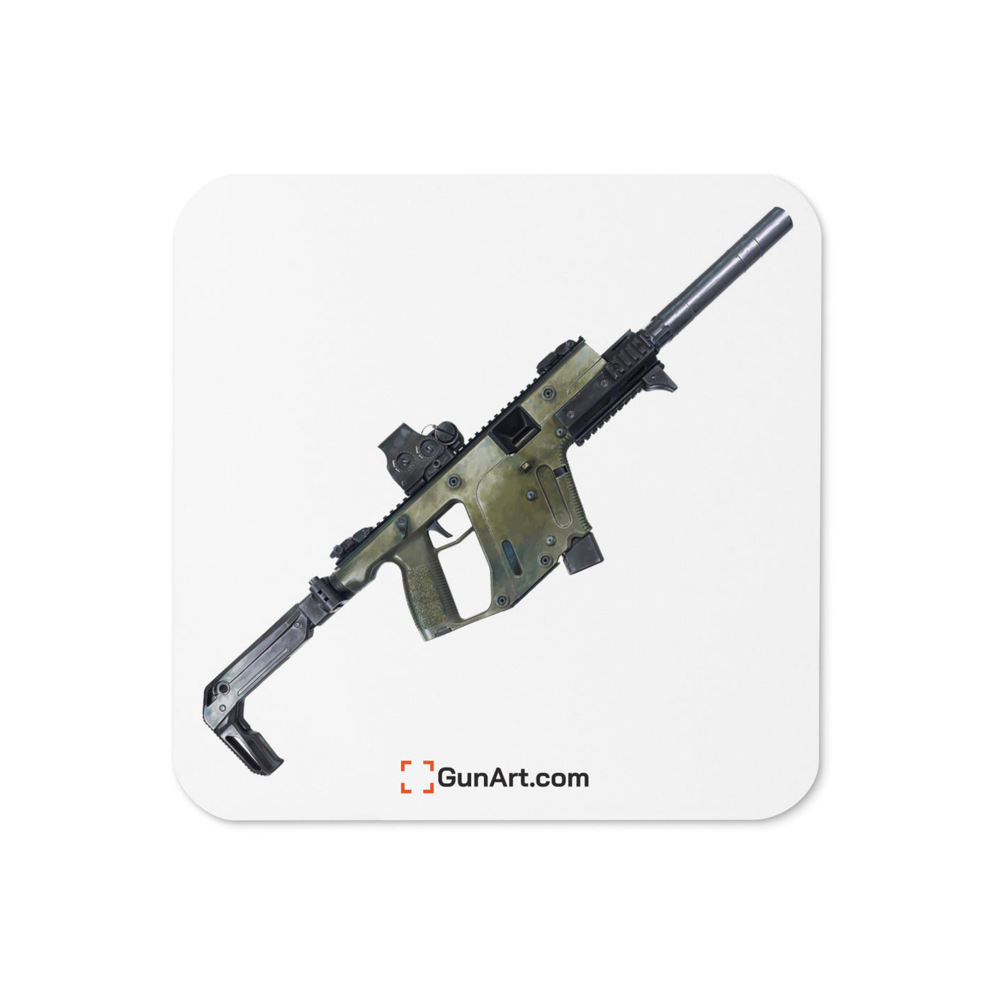The Vindicator - Suppressed SMG Cork-back Coaster - Just The Piece