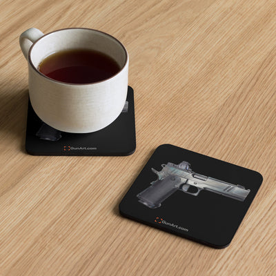 2011 Bravo Pistol Cork-back Coaster - Black Background