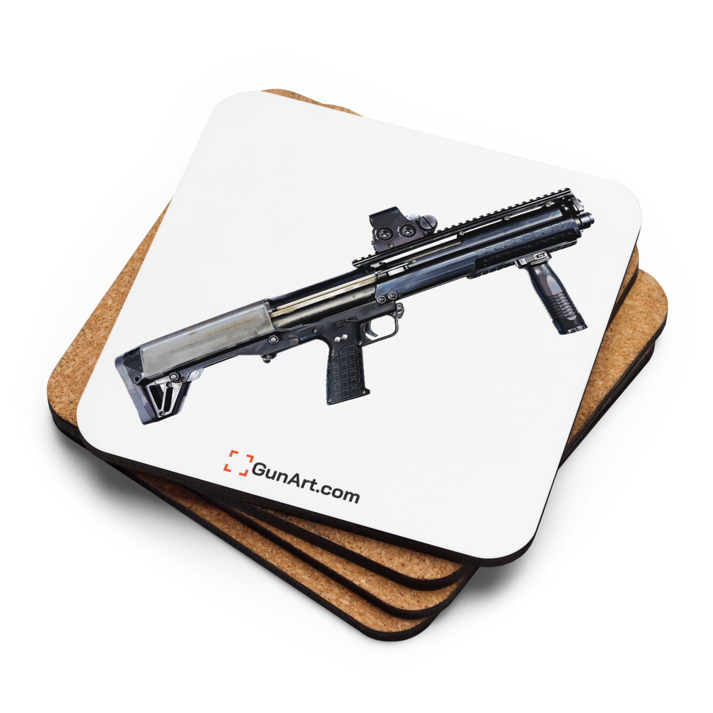 Tactical Bullpup Shotgun Cork-back Coaster - Just The Piece