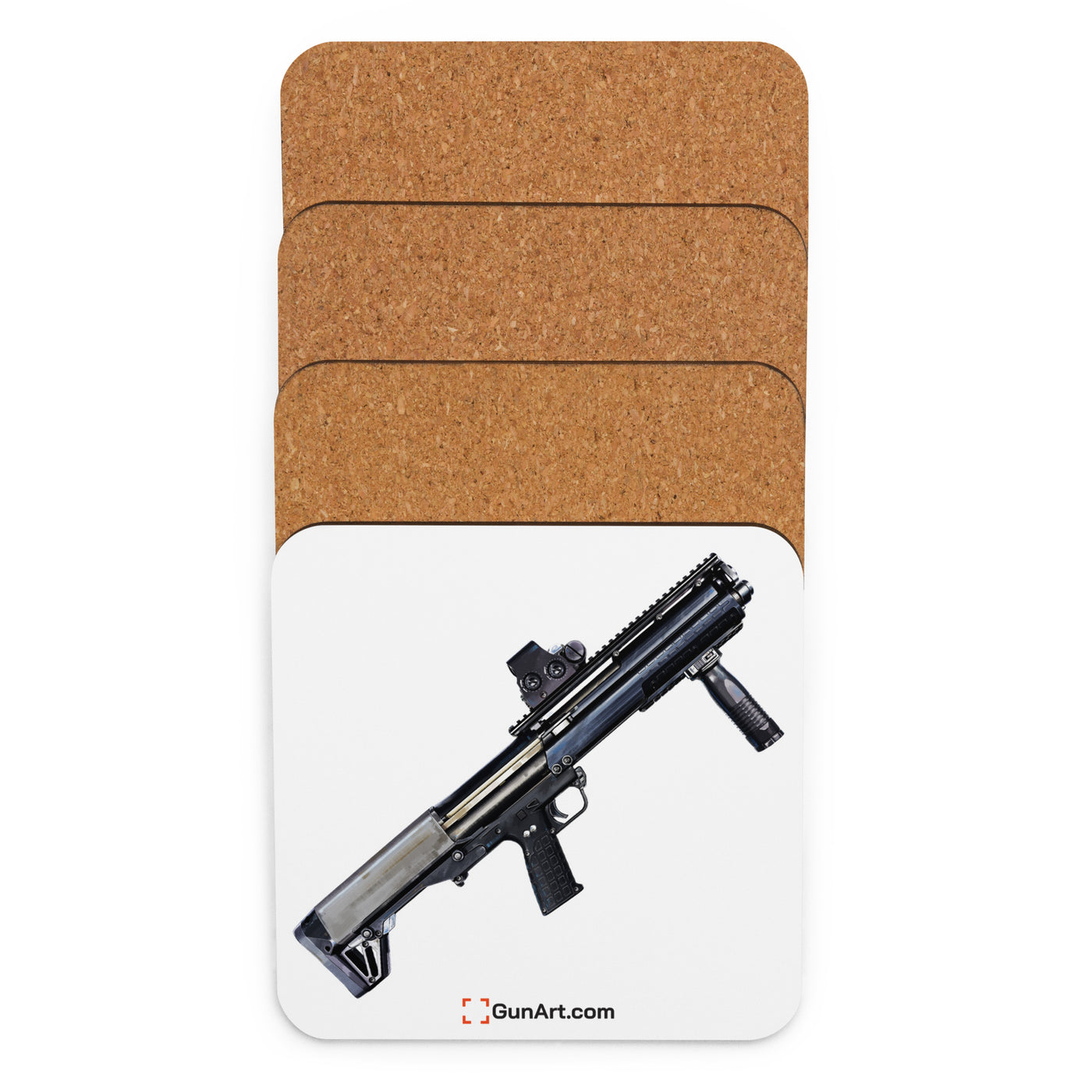 Tactical Bullpup Shotgun Cork-back Coaster - Just The Piece