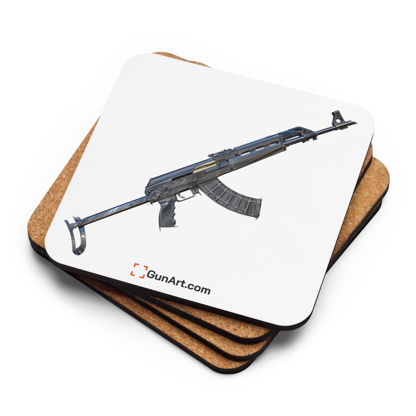 The Paratrooper / AK-47 Underfolder Cork-back Coaster - Just The Piece