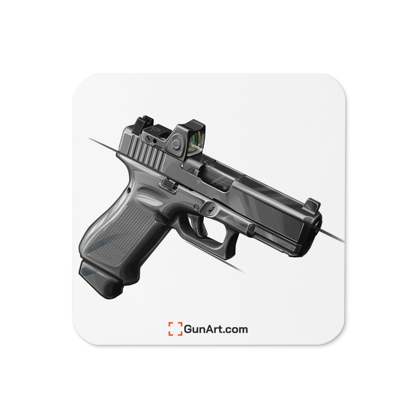 The Last Resort - Grey OG Poly Pistol Cork-back Coaster - Just The Piece