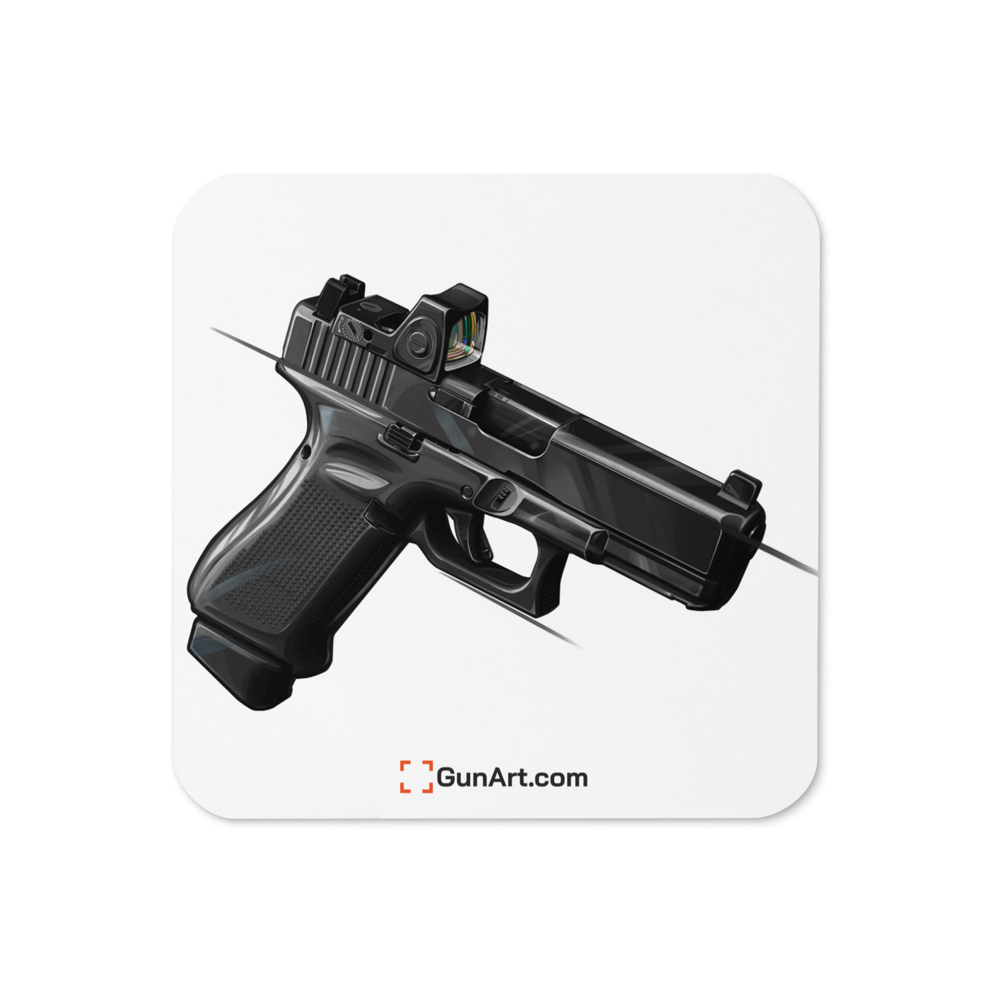 The Last Resort - Black OG Poly Pistol Cork-back Coaster - Just The Piece