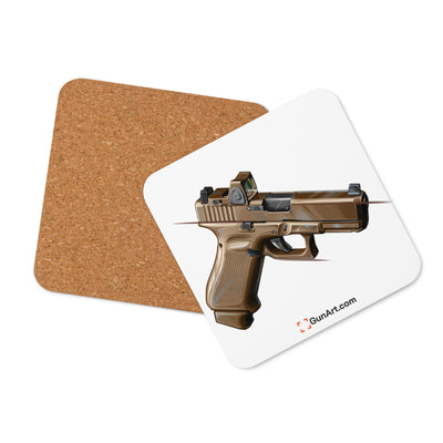 The Last Resort - Tan OG Poly PistolCork-back Coaster - Just The Piece