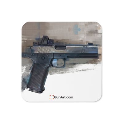 2011 Charlie Pistol Cork-back Coaster - Brown Background