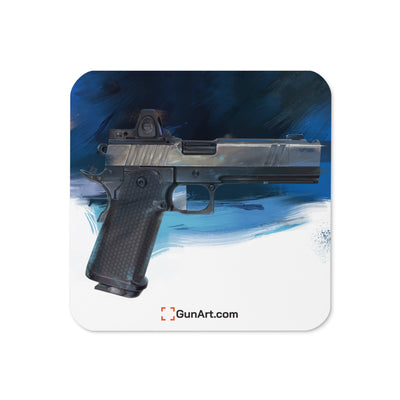 2011 Charlie Pistol Cork-back Coaster - Blue Background