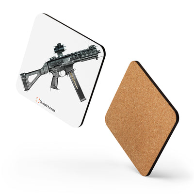 .45 Cal SMG Cork-back Coaster - Just The Piece