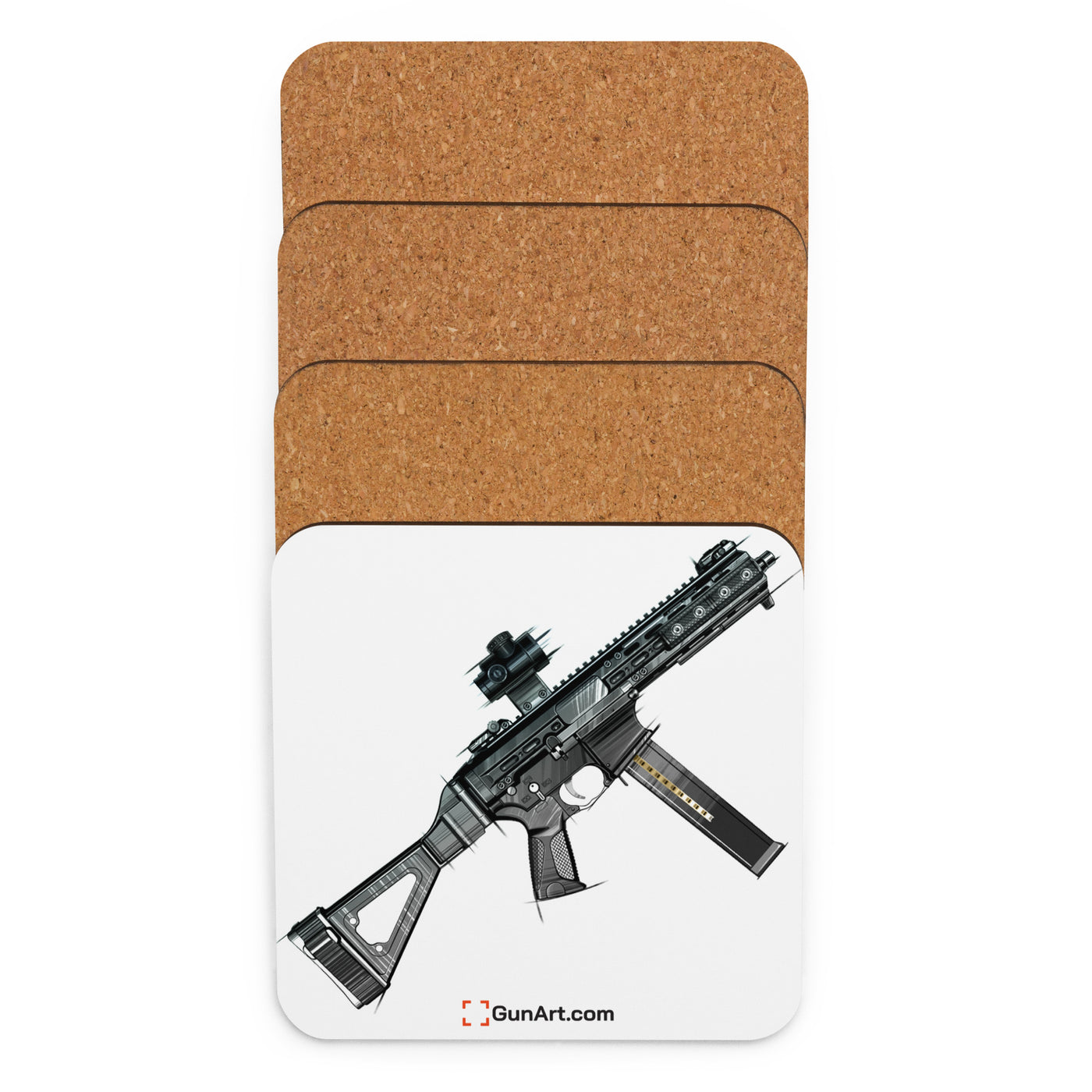 .45 Cal SMG Cork-back Coaster - Just The Piece