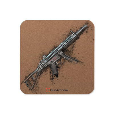 9x19mm Parabellum Subgun Cork-back Coaster