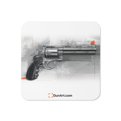 Stainless .44 Mag Revolver Cork-back Coaster