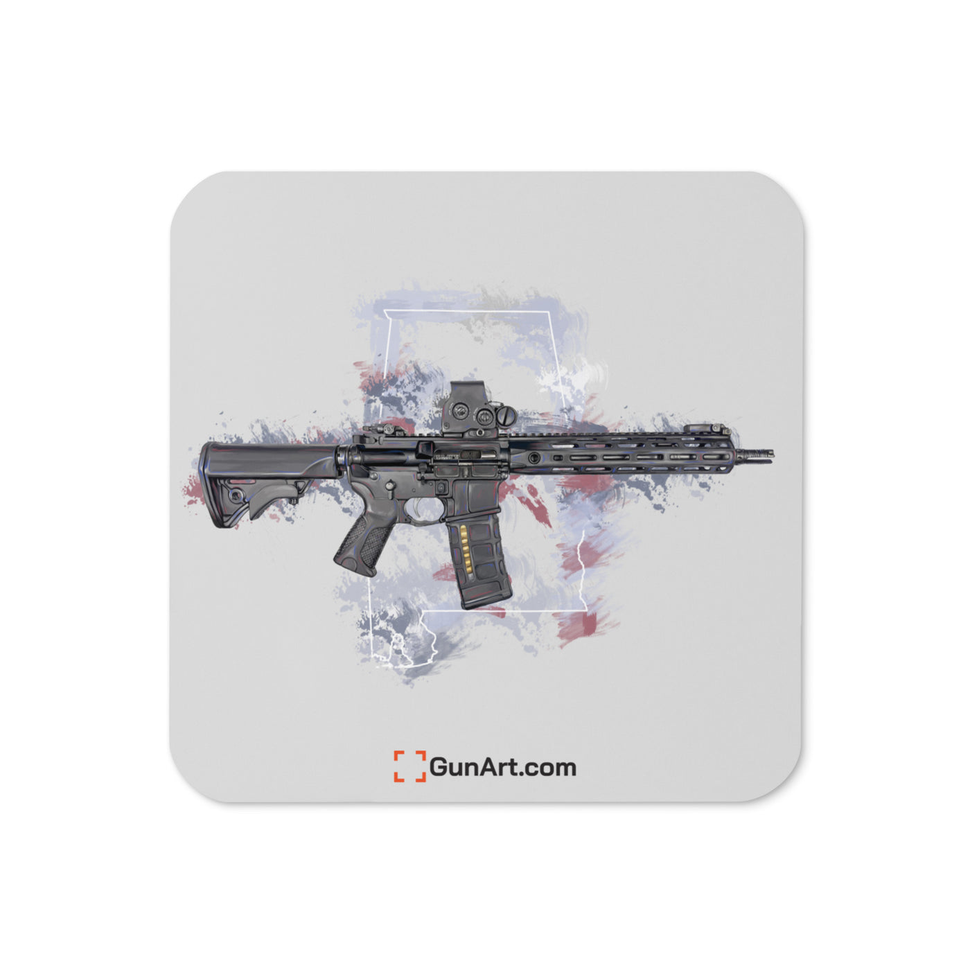 Defending Freedom - Alabama - AR-15 State Cork-back Coaster - White State