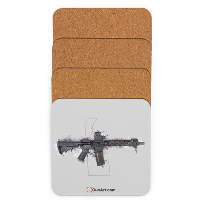 Defending Freedom - Delaware - AR-15 State Cork-back Coaster - Colored State