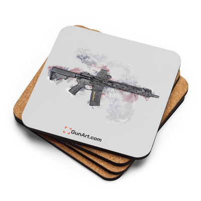 Defending Freedom - Florida - AR-15 State Cork-back Coaster - White State