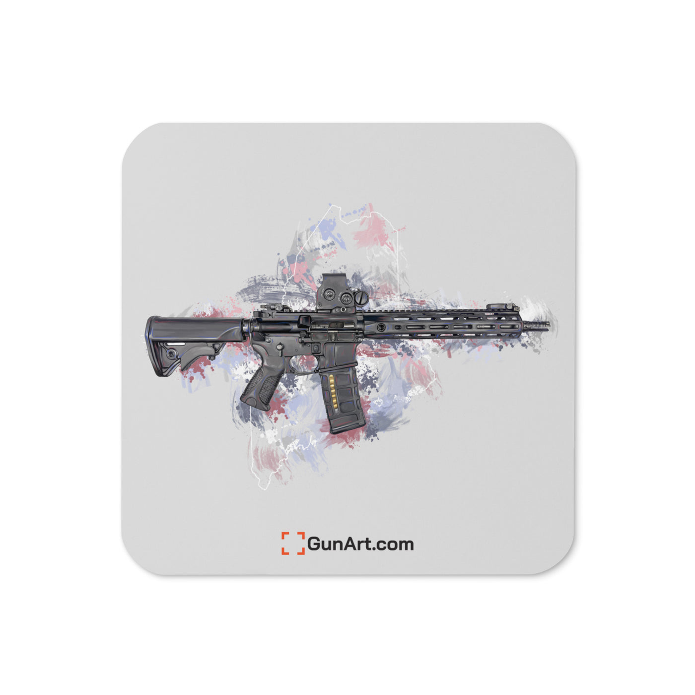 Defending Freedom - Maine - AR-15 State Cork-back Coaster - White State