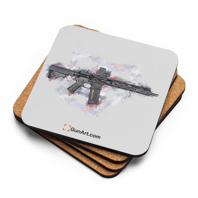 Defending Freedom - Ohio - AR-15 State Cork-back Coaster - White State