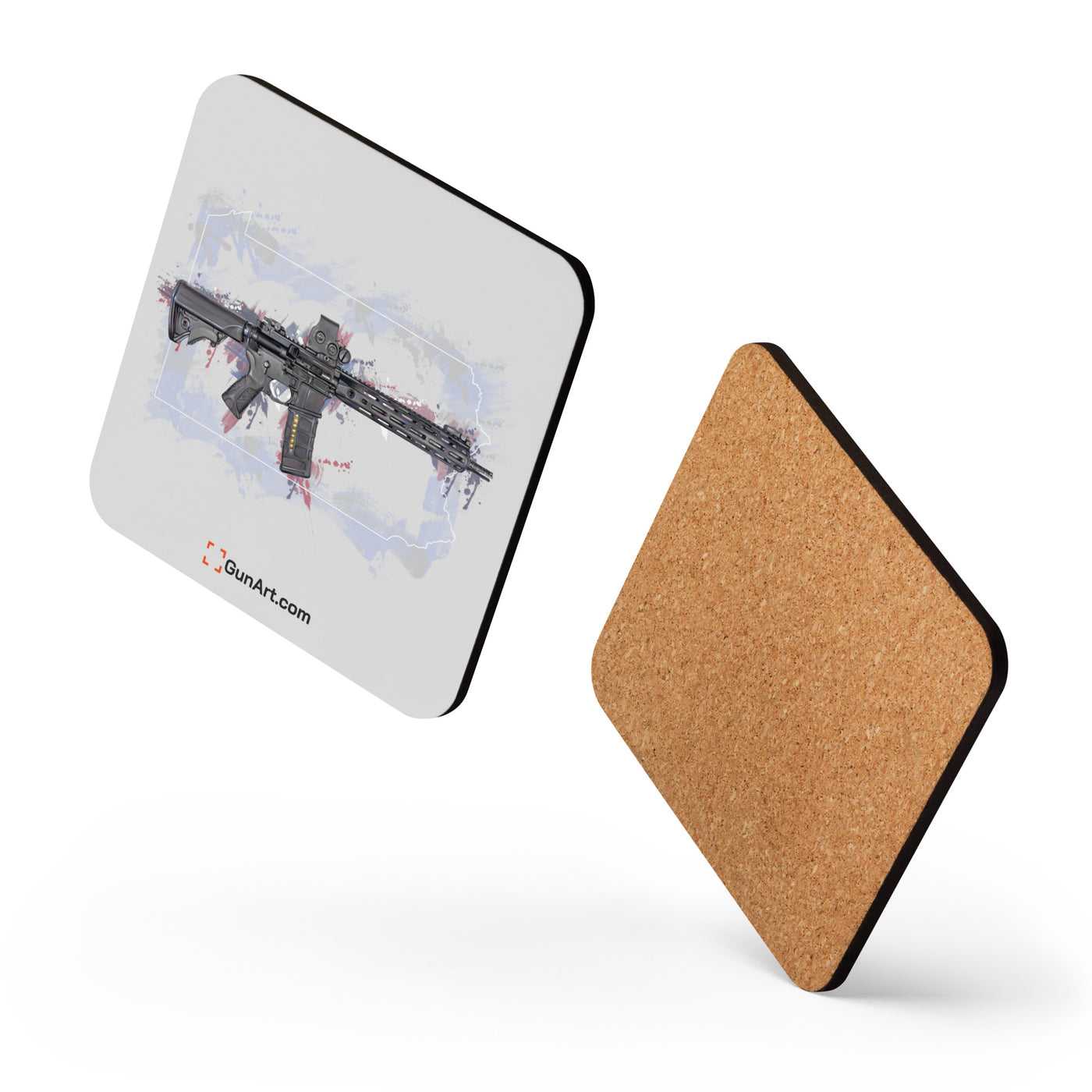 Defending Freedom - Pennsylvania - AR-15 State Cork-back Coaster - White State