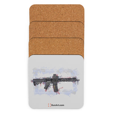 Defending Freedom - Pennsylvania - AR-15 State Cork-back Coaster - White State