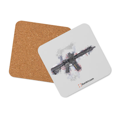 Defending Freedom - Vermont - AR-15 State Cork-back Coaster - White State