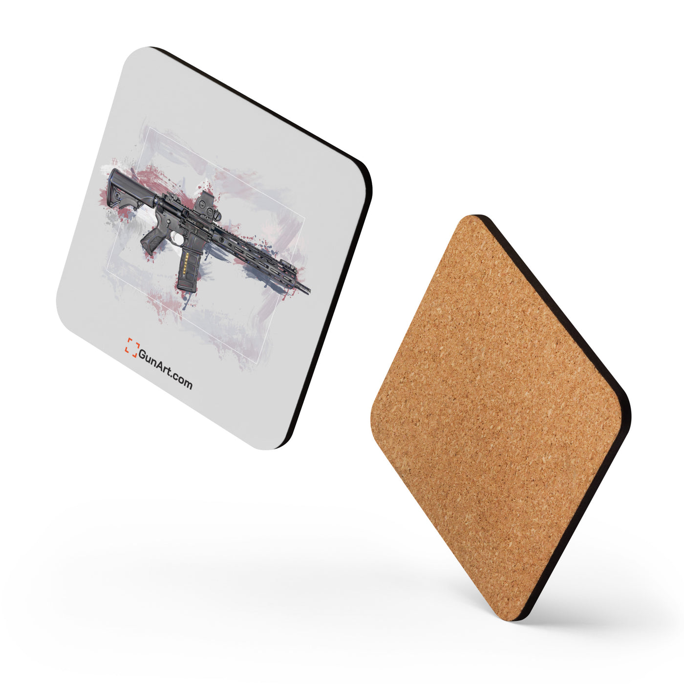 Defending Freedom - Wyoming - AR-15 State Cork-back Coaster - White State