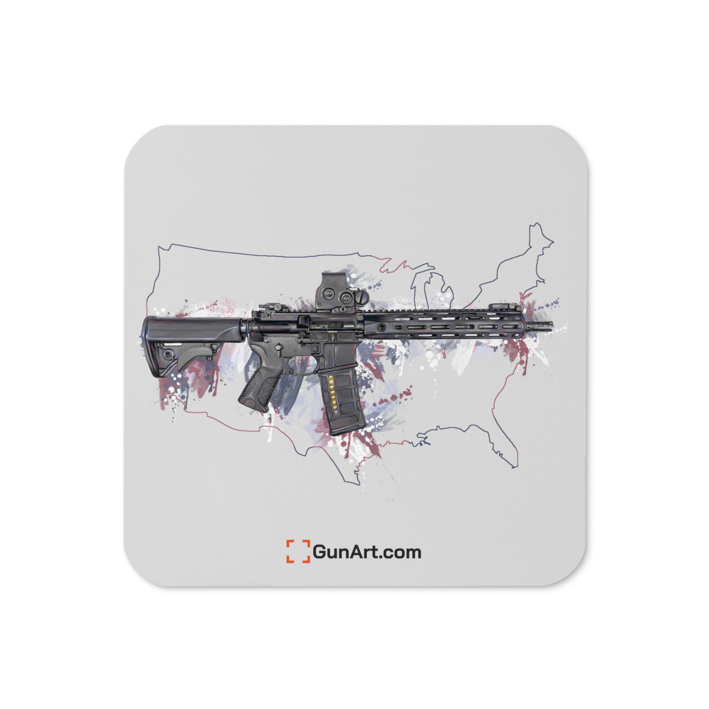 Defending Freedom - United States - AR-15 State Cork-back Coaster - Colored State