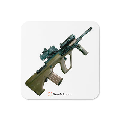 Universal Army Bullpup Rifle Cork-back Coaster - White Background - Just The Piece