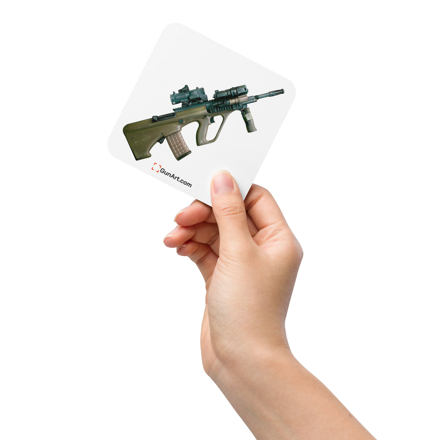 Universal Army Bullpup Rifle Cork-back Coaster - White Background - Just The Piece