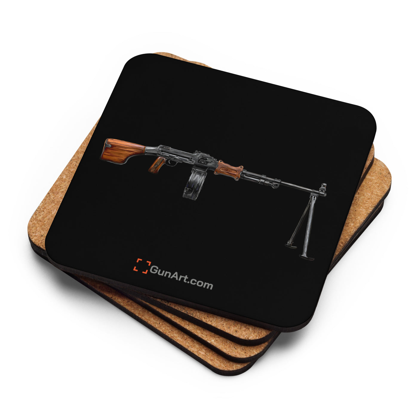 RPK Cork-back Coaster - Just The Piece - Black Background