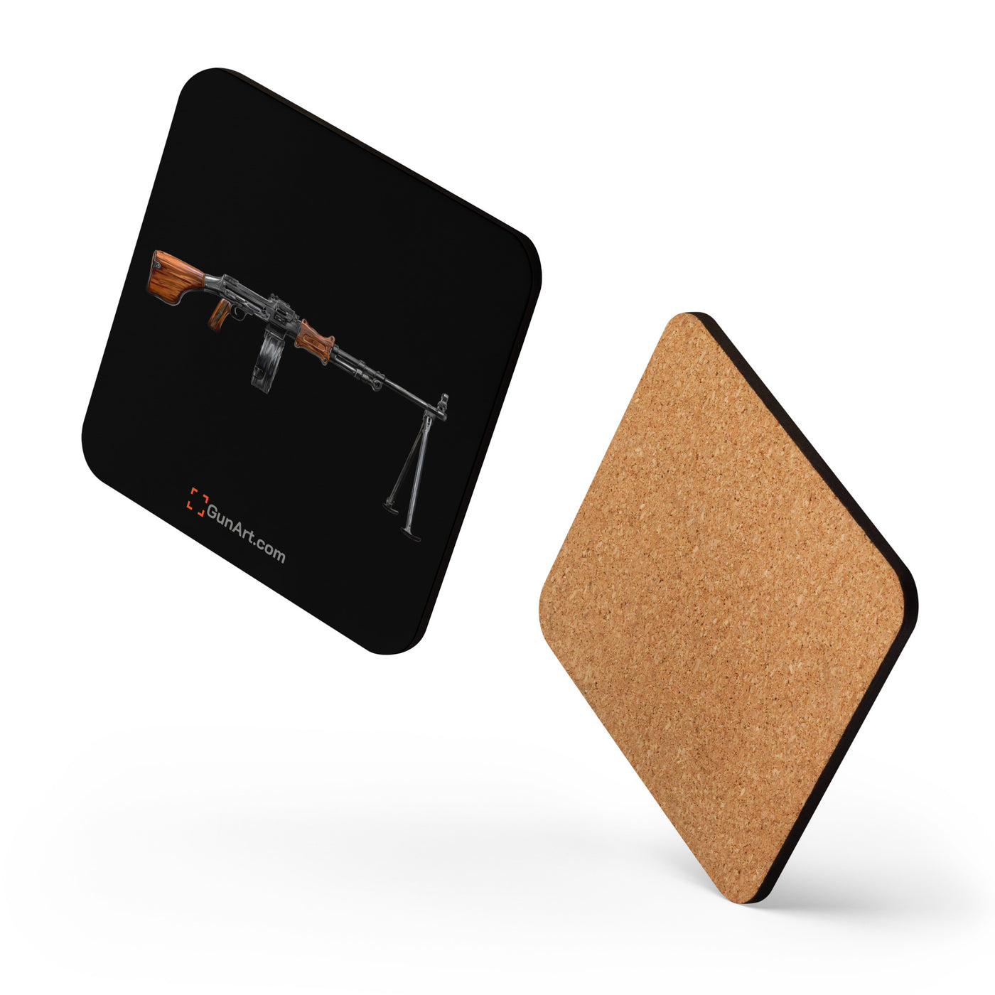 RPK Cork-back Coaster - Just The Piece - Black Background