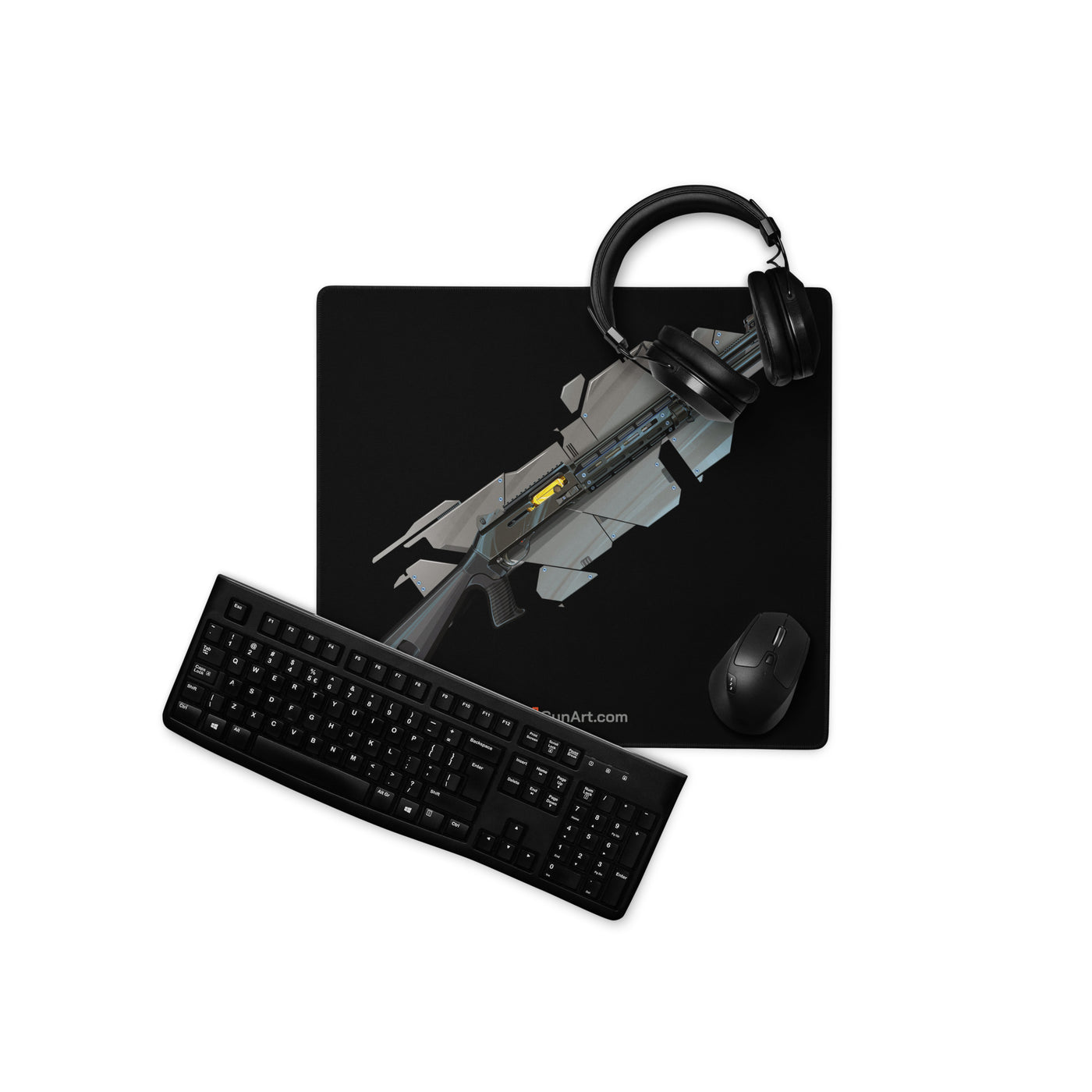 Special Ops Shotgun 12 Gauge Gaming Mouse Pad - Black Background