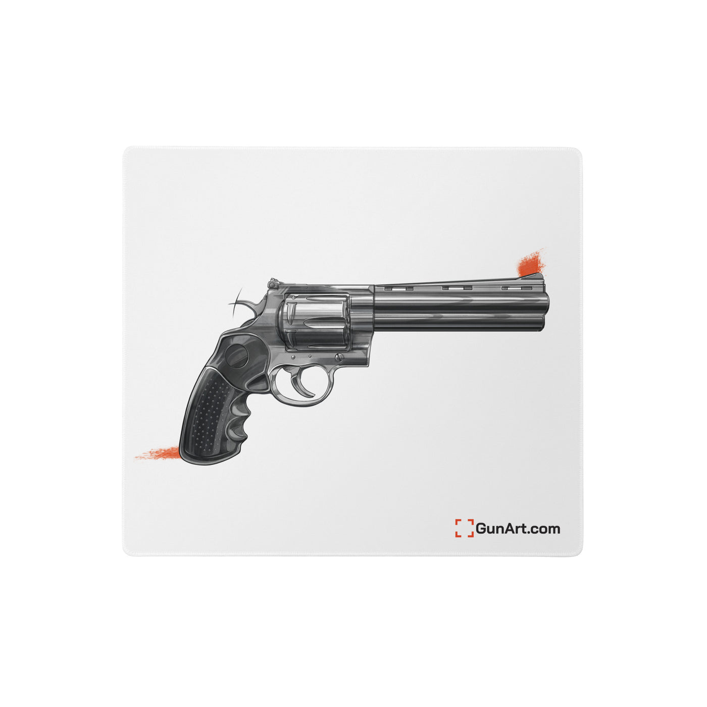 Stainless .44 Mag Revolver Gaming Mouse Pad - Just The Piece - White Background