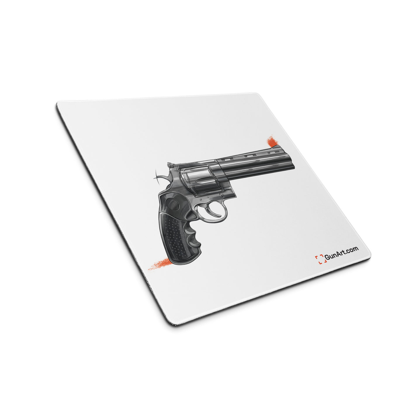 Stainless .44 Mag Revolver Gaming Mouse Pad - Just The Piece - White Background