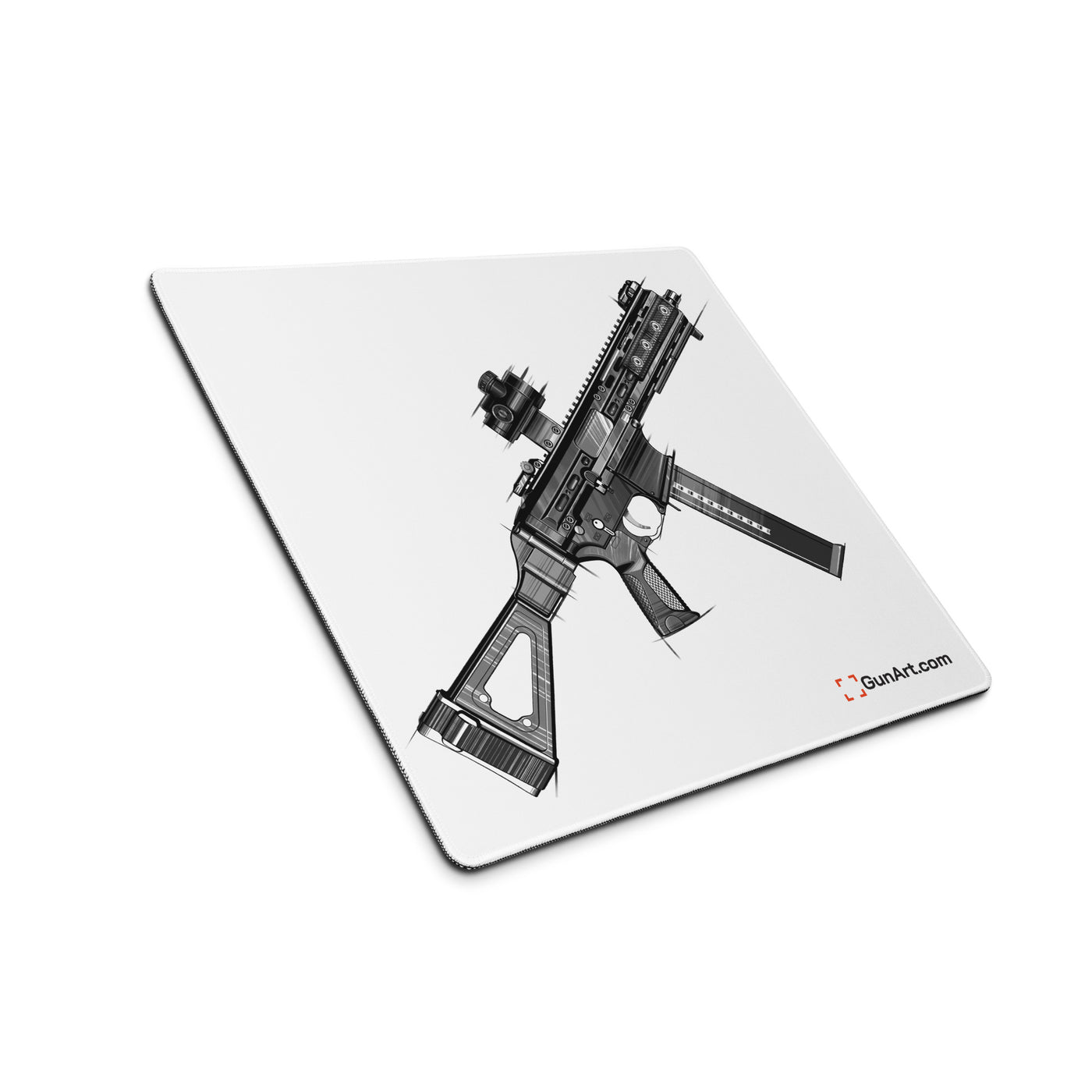 .45 Cal SMG Gaming Mouse Pad - Just The Piece - White Background