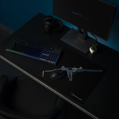 The Miniature Menace - Full Auto Subgun Gaming Mouse Pad - Just The Piece - Black Background