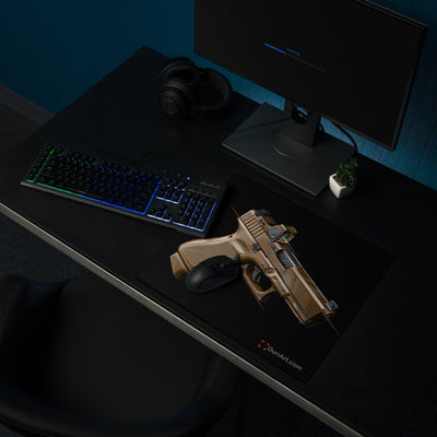 The Last Resort - OG Tan Poly Pistol Gaming Mouse Pad - Just The Piece - Black Background