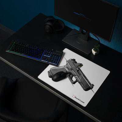 The Last Resort - OG Grey Poly Pistol Gaming Mouse Pad - Just The Piece - White Background