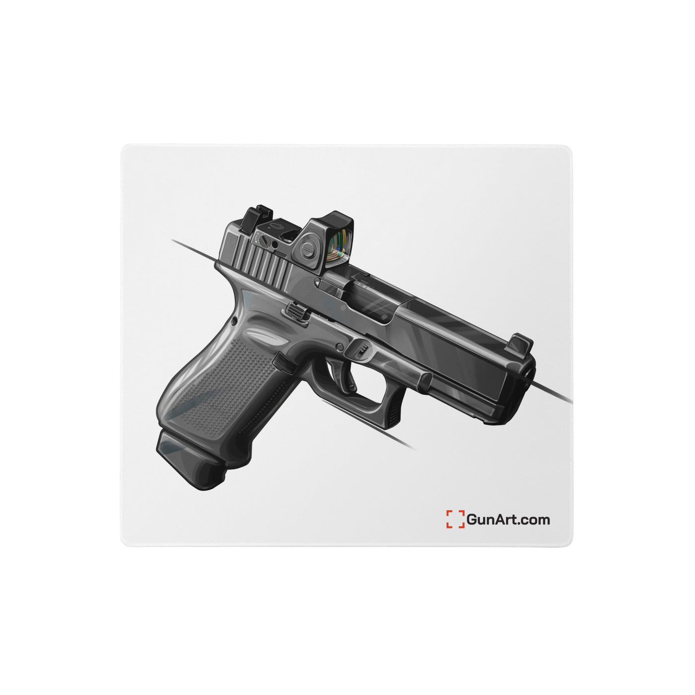 The Last Resort - OG Grey Poly Pistol Gaming Mouse Pad - Just The Piece - White Background