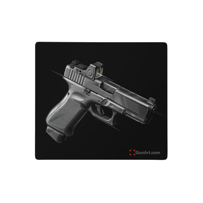 The Last Resort - OG Grey Poly Pistol Gaming Mouse Pad - Just The Piece - Black Background