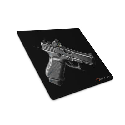 The Last Resort - OG Grey Poly Pistol Gaming Mouse Pad - Just The Piece - Black Background