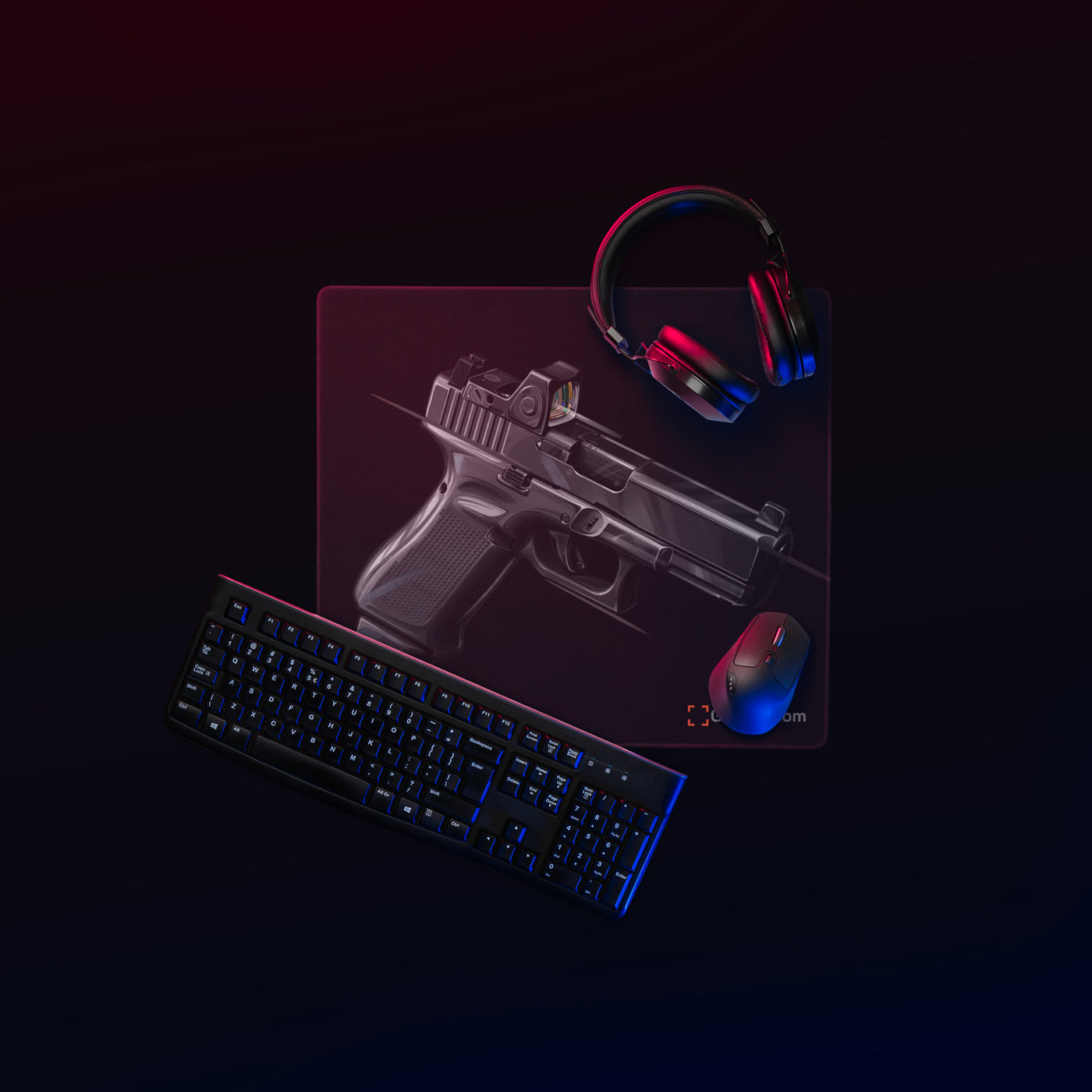 The Last Resort - OG Black Poly Pistol Gaming Mouse Pad - Just The Piece - Black Background