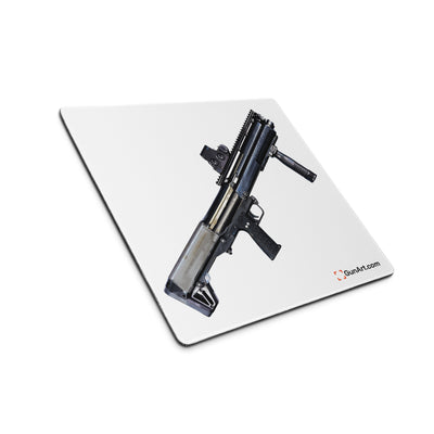 Tactical Bullpup Shotgun Gaming Mouse Pad - Just The Piece - White Background