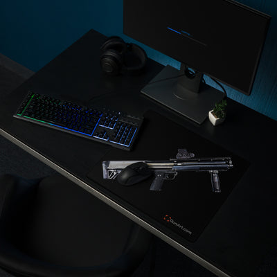 Tactical Bullpup Shotgun Gaming Mouse Pad - Just The Piece - Black Background