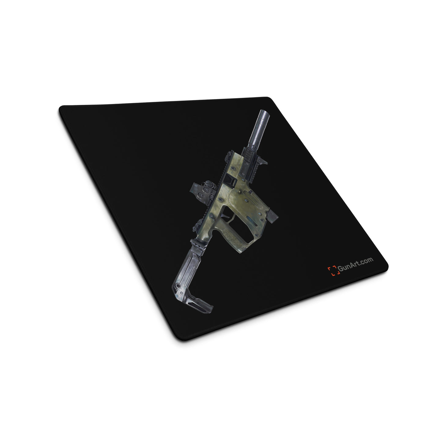 The Vindicator - Suppressed SMG Gaming Mouse Pad - Just The Piece - Black Background